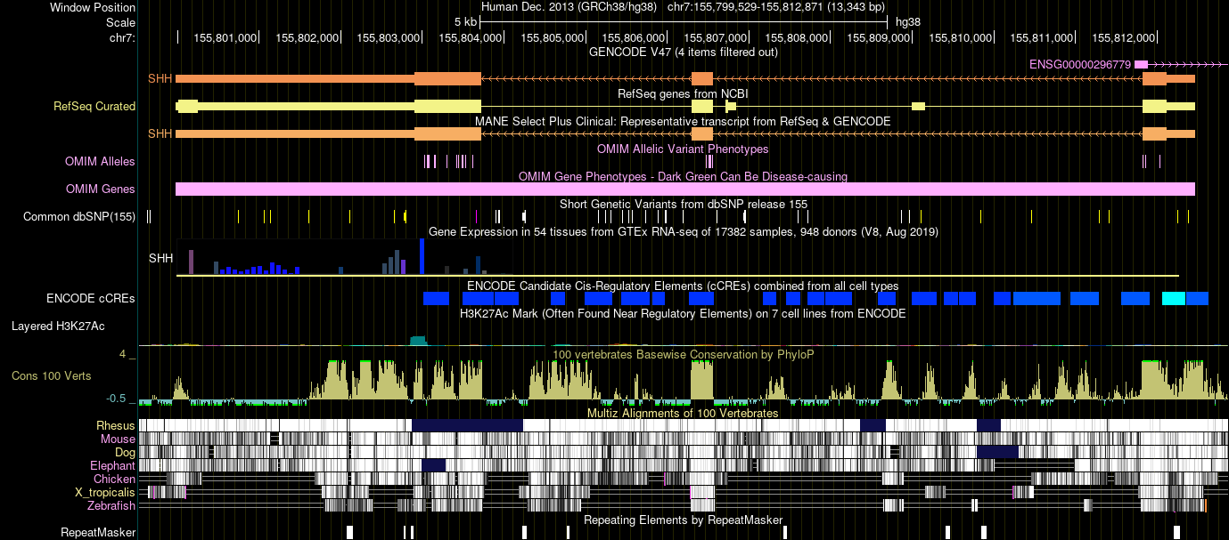 An example of the Browser tracks display
with inverted image colors